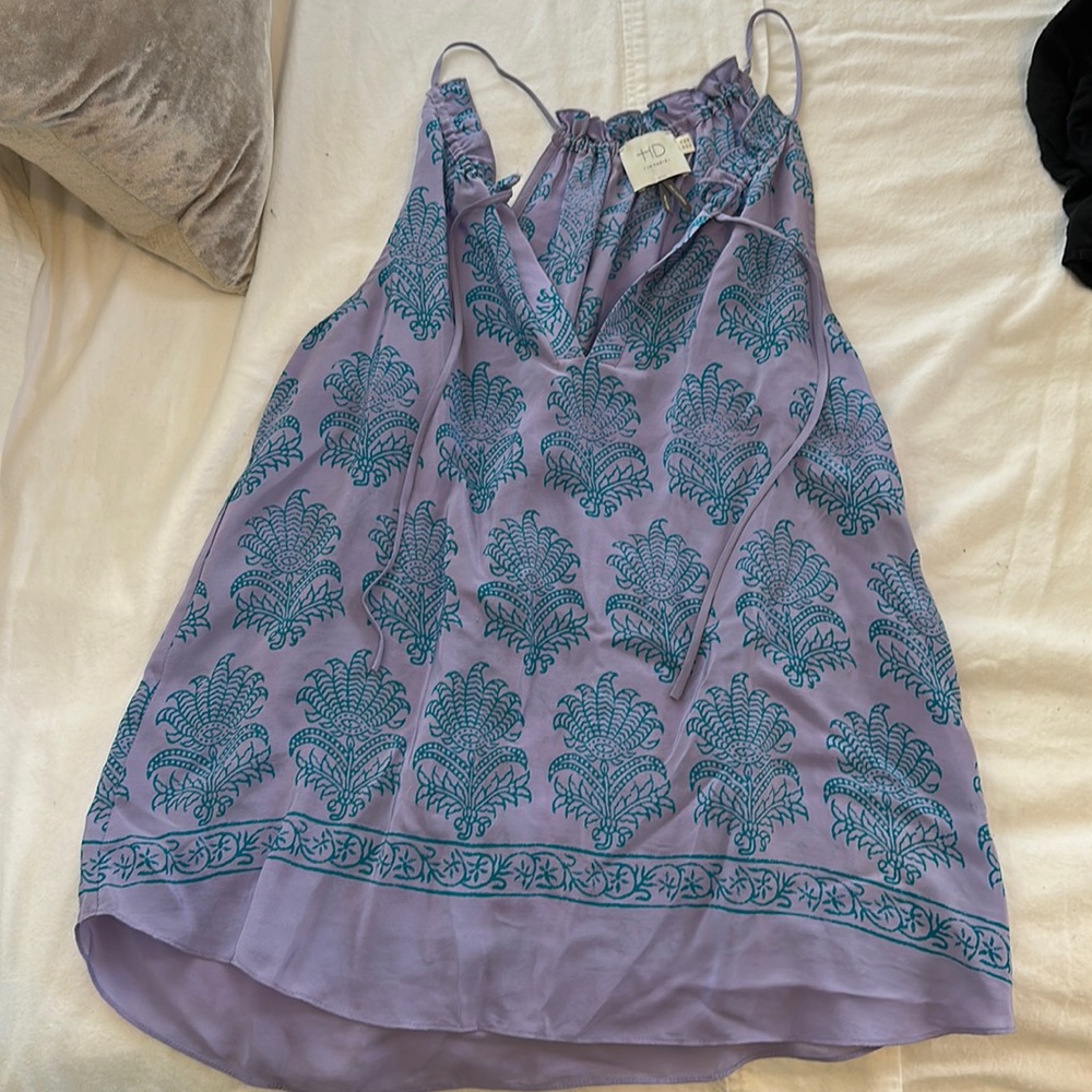HD in Paris purple and blue blouse